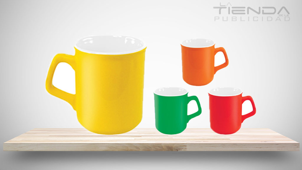 mug taza de colores con interior blanco